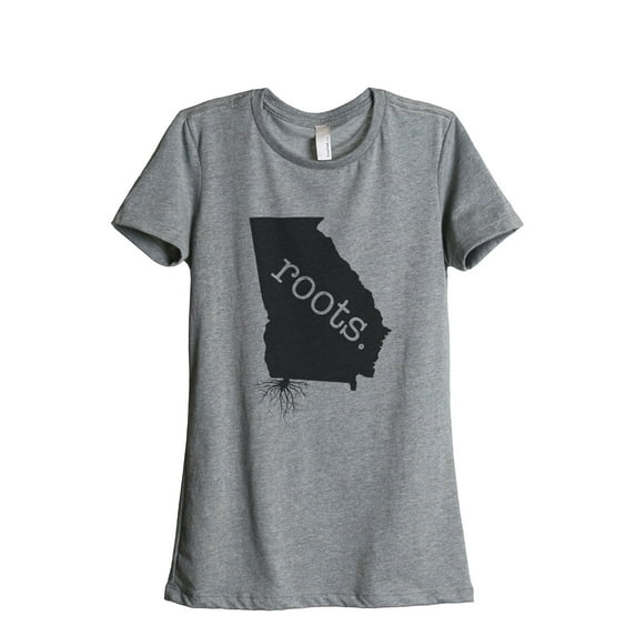 Thread Tank Home Roots State Georgia GA Women's Relaxed Crewneck T-Shirt Tee Heather Grey X-Large