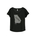thumbnail image 1 of Thread Tank Home Roots State Georgia GA Women's Relaxed Slouchy Dolman T-Shirt Tee Heather Black Small, 1 of 4