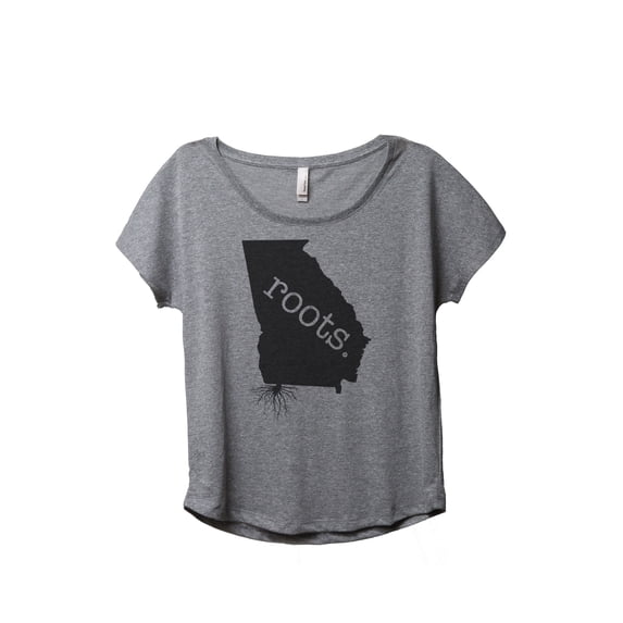 Thread Tank Home Roots State Georgia GA Women's Relaxed Slouchy Dolman T-Shirt Tee Heather Grey Small