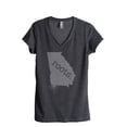 thumbnail image 1 of Thread Tank Home Roots State Georgia GA Women's Relaxed V-Neck T-Shirt Tee Charcoal Large, 1 of 4