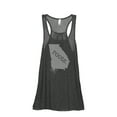 thumbnail image 1 of Thread Tank Home Roots State Georgia GA Women's Sleeveless Flowy Racerback Tank Top Charcoal Small, 1 of 5