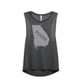 thumbnail image 1 of Thread Tank Home Roots State Georgia GA Women's Sleeveless Muscle Tank Top Charcoal Small, 1 of 3