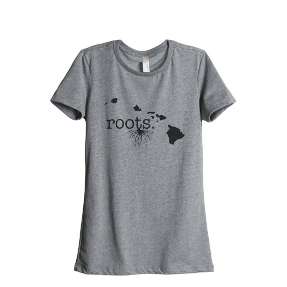 Thread Tank Home Roots State Hawaii HI Women's Relaxed Crewneck T-Shirt Tee Heather Grey Small