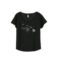 thumbnail image 1 of Thread Tank Home Roots State Hawaii HI Women's Relaxed Slouchy Dolman T-Shirt Tee Heather Black 3X-Large, 1 of 4