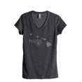thumbnail image 1 of Thread Tank Home Roots State Hawaii HI Women's Relaxed V-Neck T-Shirt Tee Charcoal X-Large, 1 of 4