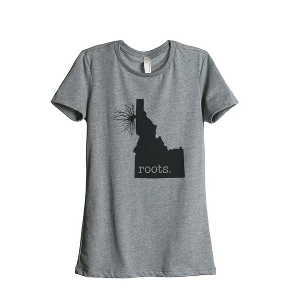 Thread Tank Home Roots State Idaho ID Women's Relaxed Crewneck T-Shirt Tee Heather Grey Small