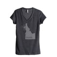 thumbnail image 1 of Thread Tank Home Roots State Idaho ID Women's Relaxed V-Neck T-Shirt Tee Charcoal Small, 1 of 4