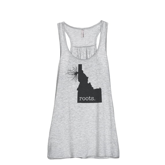 Thread Tank Home Roots State Idaho ID Women's Sleeveless Flowy Racerback Tank Top Sport Grey Medium