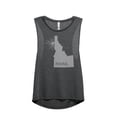 thumbnail image 1 of Thread Tank Home Roots State Idaho ID Women's Sleeveless Muscle Tank Top Charcoal X-Large, 1 of 4