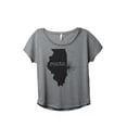 thumbnail image 1 of Thread Tank Home Roots State Illinois IL Women's Relaxed Slouchy Dolman T-Shirt Tee Heather Grey Small, 1 of 4