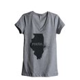 thumbnail image 1 of Thread Tank Home Roots State Illinois IL Women's Relaxed V-Neck T-Shirt Tee Heather Grey Small, 1 of 4