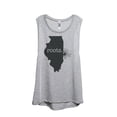 thumbnail image 1 of Thread Tank Home Roots State Illinois IL Women's Sleeveless Muscle Tank Top Sport Grey Small, 1 of 4