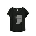 thumbnail image 1 of Thread Tank Home Roots State Indiana IN Women's Relaxed Slouchy Dolman T-Shirt Tee Heather Black Small, 1 of 4