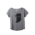 thumbnail image 1 of Thread Tank Home Roots State Indiana IN Women's Relaxed Slouchy Dolman T-Shirt Tee Heather Grey 2X-Large, 1 of 4