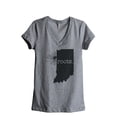 thumbnail image 1 of Thread Tank Home Roots State Indiana IN Women's Relaxed V-Neck T-Shirt Tee Heather Grey Medium, 1 of 4