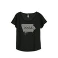 thumbnail image 1 of Thread Tank Home Roots State Iowa IA Women's Relaxed Slouchy Dolman T-Shirt Tee Heather Black 2X-Large, 1 of 4