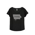 thumbnail image 1 of Thread Tank Home Roots State Iowa IA Women's Relaxed Slouchy Dolman T-Shirt Tee Heather Black 3X-Large, 1 of 4