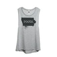 thumbnail image 1 of Thread Tank Home Roots State Iowa IA Women's Sleeveless Muscle Tank Top Sport Grey Small, 1 of 4