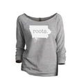 thumbnail image 1 of Thread Tank Home Roots State Iowa IA Women's Slouchy 3/4 Sleeves Raglan Sweatshirt Sport Grey Medium, 1 of 3