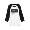 thumbnail image 1 of Thread Tank Home Roots State Kansas KS Unisex 3/4 Sleeves Baseball Raglan White Black Small, 1 of 4