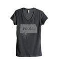 thumbnail image 1 of Thread Tank Home Roots State Kansas KS Women's Relaxed V-Neck T-Shirt Tee Charcoal Large, 1 of 4