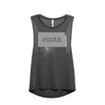 thumbnail image 1 of Thread Tank Home Roots State Kansas KS Women's Sleeveless Muscle Tank Top Charcoal 2X-Large, 1 of 4