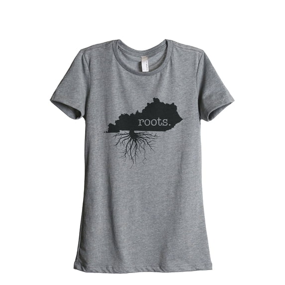 Thread Tank Home Roots State Kentucky KY Women's Relaxed Crewneck T-Shirt Tee Heather Grey Small
