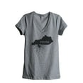 thumbnail image 1 of Thread Tank Home Roots State Kentucky KY Women's Relaxed V-Neck T-Shirt Tee Heather Grey Small, 1 of 4