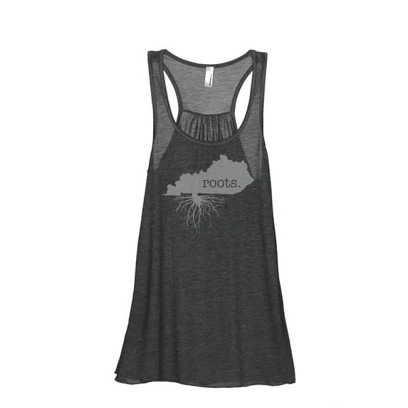 Thread Tank Home Roots State Kentucky KY Women's Sleeveless Flowy Racerback Tank Top Charcoal Small