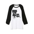 thumbnail image 1 of Thread Tank Home Roots State Louisiana LA Unisex 3/4 Sleeves Baseball Raglan White Black Small, 1 of 3
