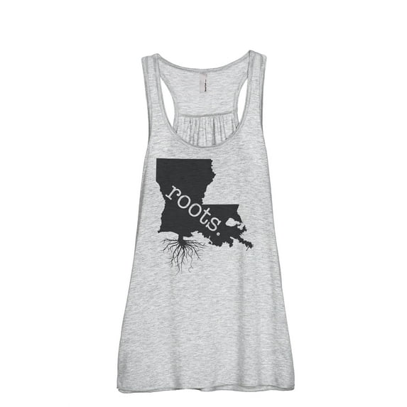 Thread Tank Home Roots State Louisiana LA Women's Sleeveless Flowy Racerback Tank Top Sport Grey Medium