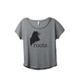 thumbnail image 1 of Thread Tank Home Roots State Maine ME 819W Women's Relaxed Slouchy Dolman T-Shirt Tee Heather Grey Small, 1 of 4