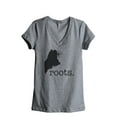 thumbnail image 1 of Thread Tank Home Roots State Maine ME 819W Women's Relaxed V-Neck T-Shirt Tee Heather Grey Medium, 1 of 4