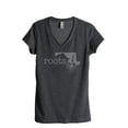 thumbnail image 1 of Thread Tank Home Roots State Maryland MD Women's Relaxed V-Neck T-Shirt Tee Charcoal Small, 1 of 4