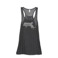 thumbnail image 1 of Thread Tank Home Roots State Massachusetts MA Women's Sleeveless Flowy Racerback Tank Top Charcoal Small, 1 of 5