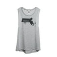 thumbnail image 1 of Thread Tank Home Roots State Massachusetts MA Women's Sleeveless Muscle Tank Top Sport Grey Small, 1 of 4