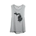 thumbnail image 1 of Thread Tank Home Roots State Michigan MI Women's Sleeveless Muscle Tank Top Sport Grey Small, 1 of 4