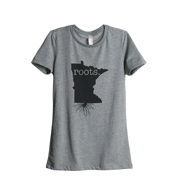 Thread Tank Home Roots State Minnesota MN Women's Relaxed Crewneck T-Shirt Tee Heather Grey Small