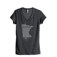 thumbnail image 1 of Thread Tank Home Roots State Minnesota MN Women's Relaxed V-Neck T-Shirt Tee Charcoal Large, 1 of 4