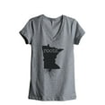 thumbnail image 1 of Thread Tank Home Roots State Minnesota MN Women's Relaxed V-Neck T-Shirt Tee Heather Grey Small, 1 of 4