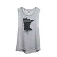 thumbnail image 1 of Thread Tank Home Roots State Minnesota MN Women's Sleeveless Muscle Tank Top Sport Grey Small, 1 of 4