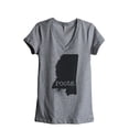 thumbnail image 1 of Thread Tank Home Roots State Mississippi MS Women's Relaxed V-Neck T-Shirt Tee Heather Grey Small, 1 of 4