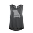 thumbnail image 1 of Thread Tank Home Roots State Missouri MO Women's Sleeveless Muscle Tank Top Charcoal X-Large, 1 of 3