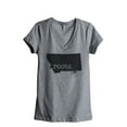 thumbnail image 1 of Thread Tank Home Roots State Montana MT Women's Relaxed V-Neck T-Shirt Tee Heather Grey Small, 1 of 4