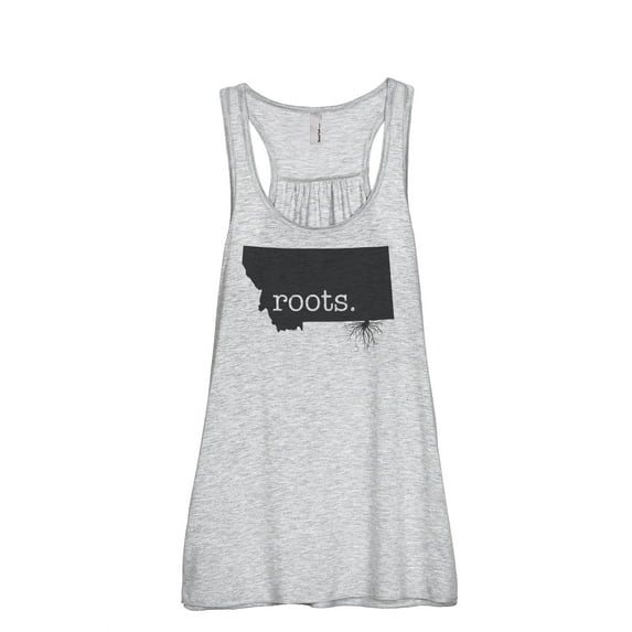 Thread Tank Home Roots State Montana MT Women's Sleeveless Flowy Racerback Tank Top Sport Grey Small