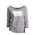 thumbnail image 1 of Thread Tank Home Roots State Montana MT Women's Slouchy 3/4 Sleeves Raglan Sweatshirt Sport Grey X-Large, 1 of 3