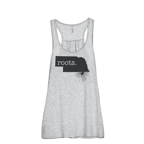 Thread Tank Home Roots State Nebraska NE Women's Sleeveless Flowy Racerback Tank Top Sport Grey 2X-Large