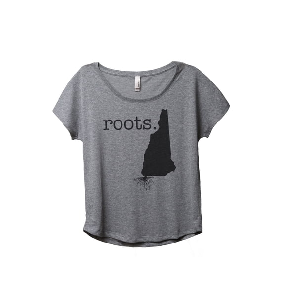 Thread Tank Home Roots State New Hampshire NH Women's Relaxed Slouchy Dolman T-Shirt Tee Heather Grey X-Large