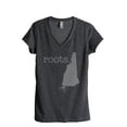 thumbnail image 1 of Thread Tank Home Roots State New Hampshire NH Women's Relaxed V-Neck T-Shirt Tee Charcoal Small, 1 of 4