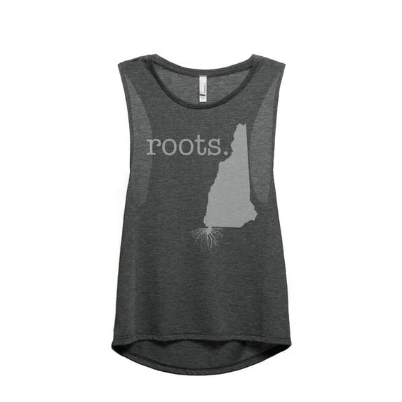 Thread Tank Home Roots State New Hampshire NH Women's Sleeveless Muscle Tank Top Charcoal Medium